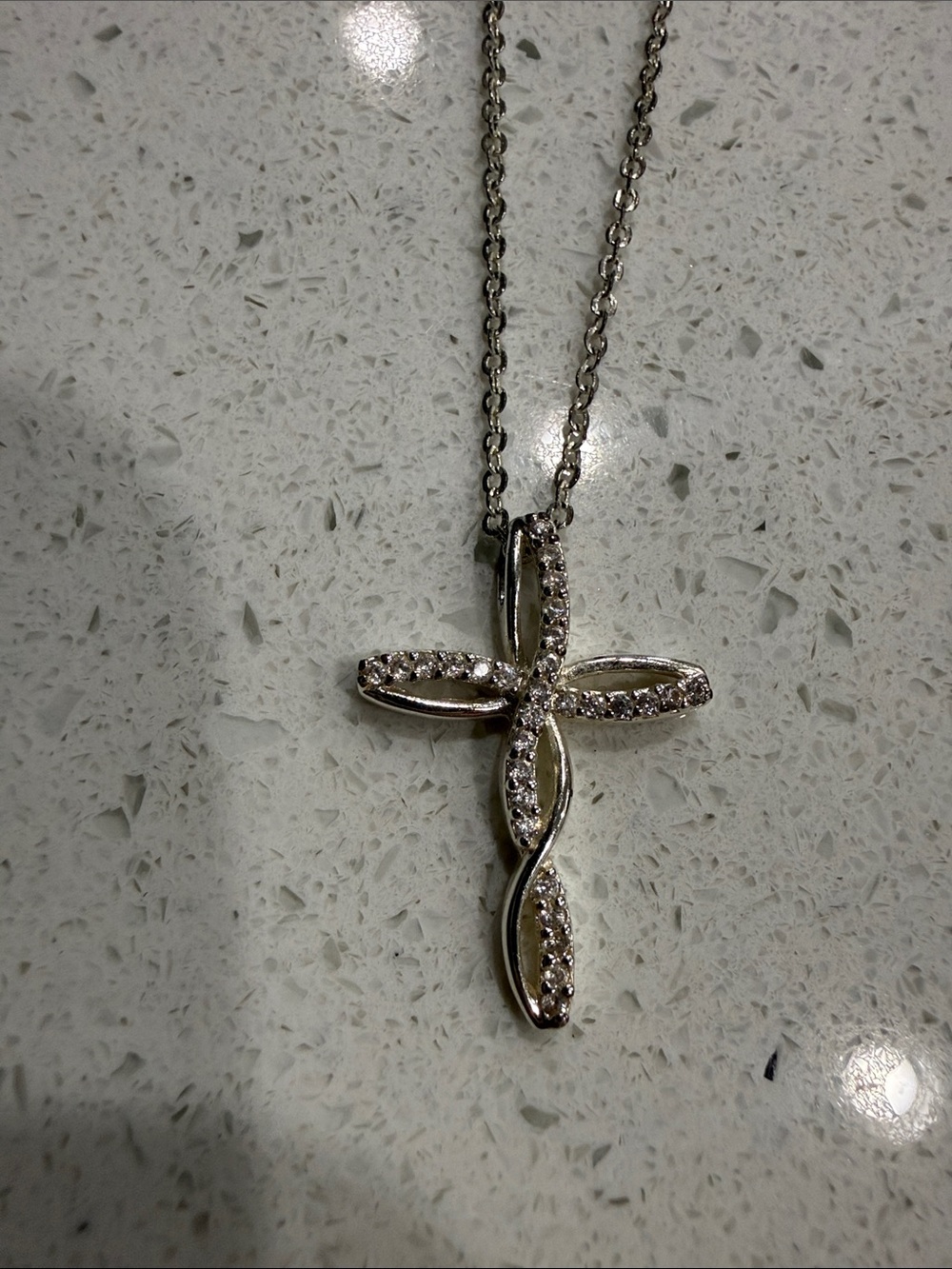 Sterling-Style Silver Cross Pendant Necklace - Classic Women's Jewelry